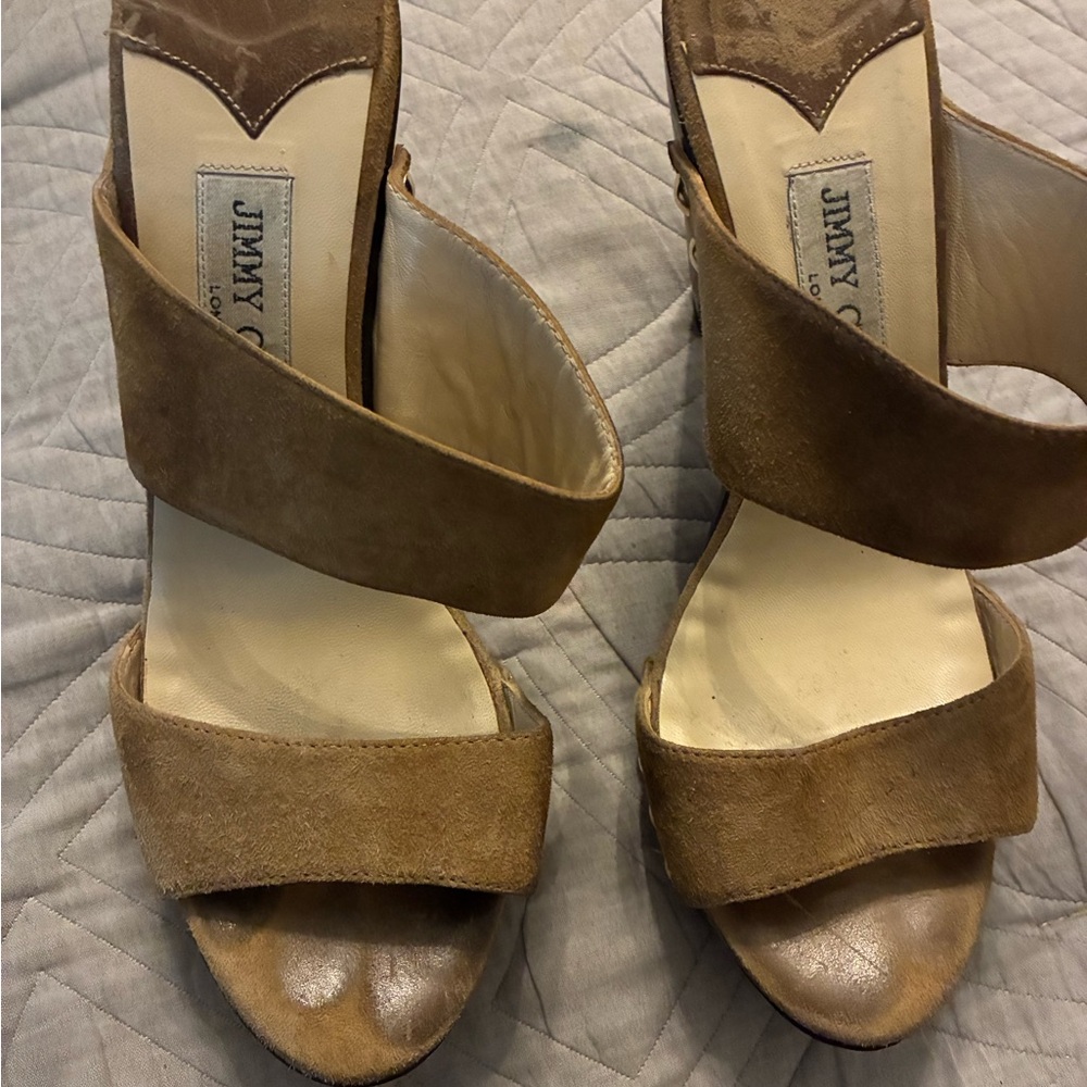 Jimmy Choo Tan Suede Heels